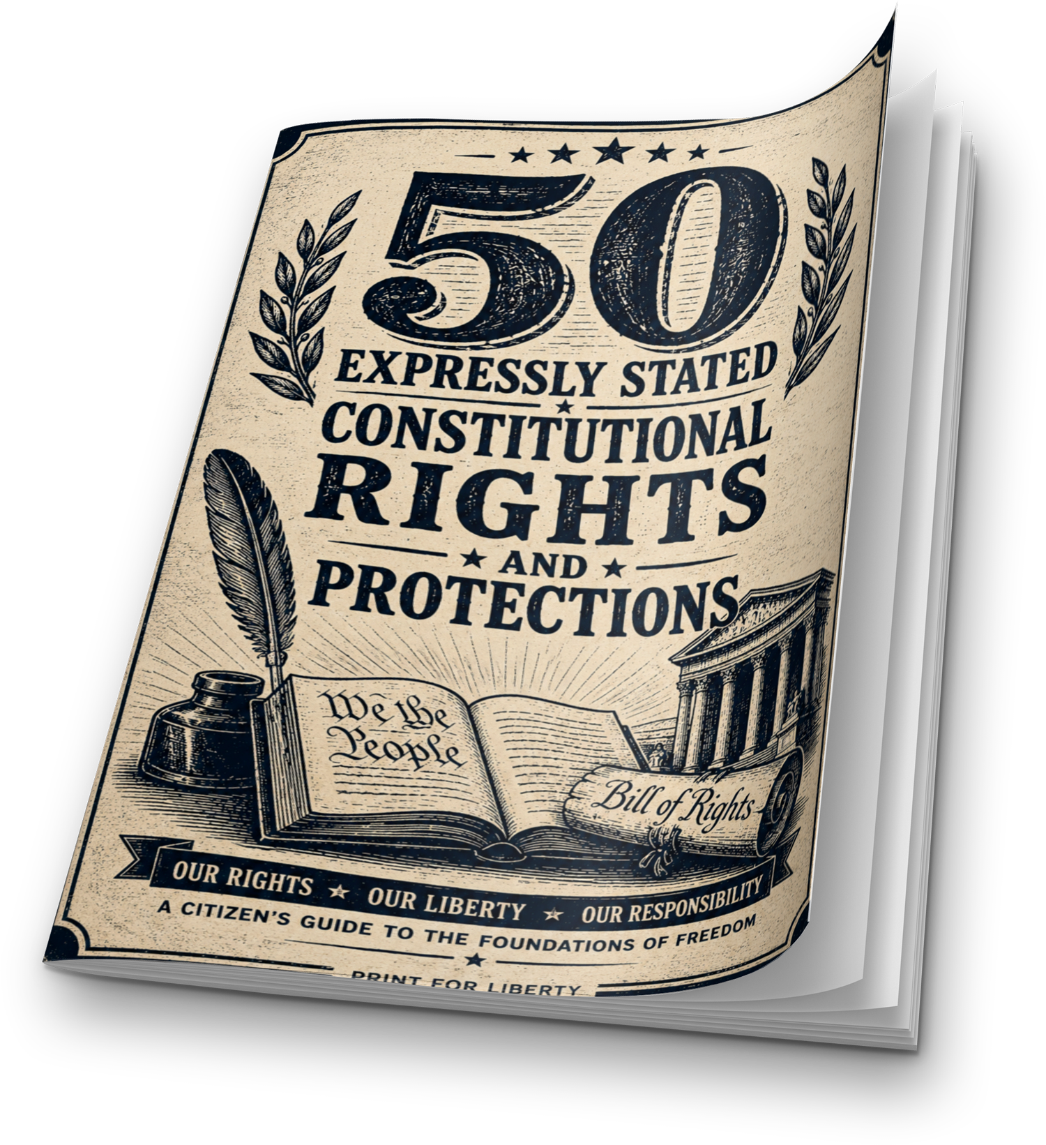 50 Expressly Stated Constitutional Rights and Protections handout cover